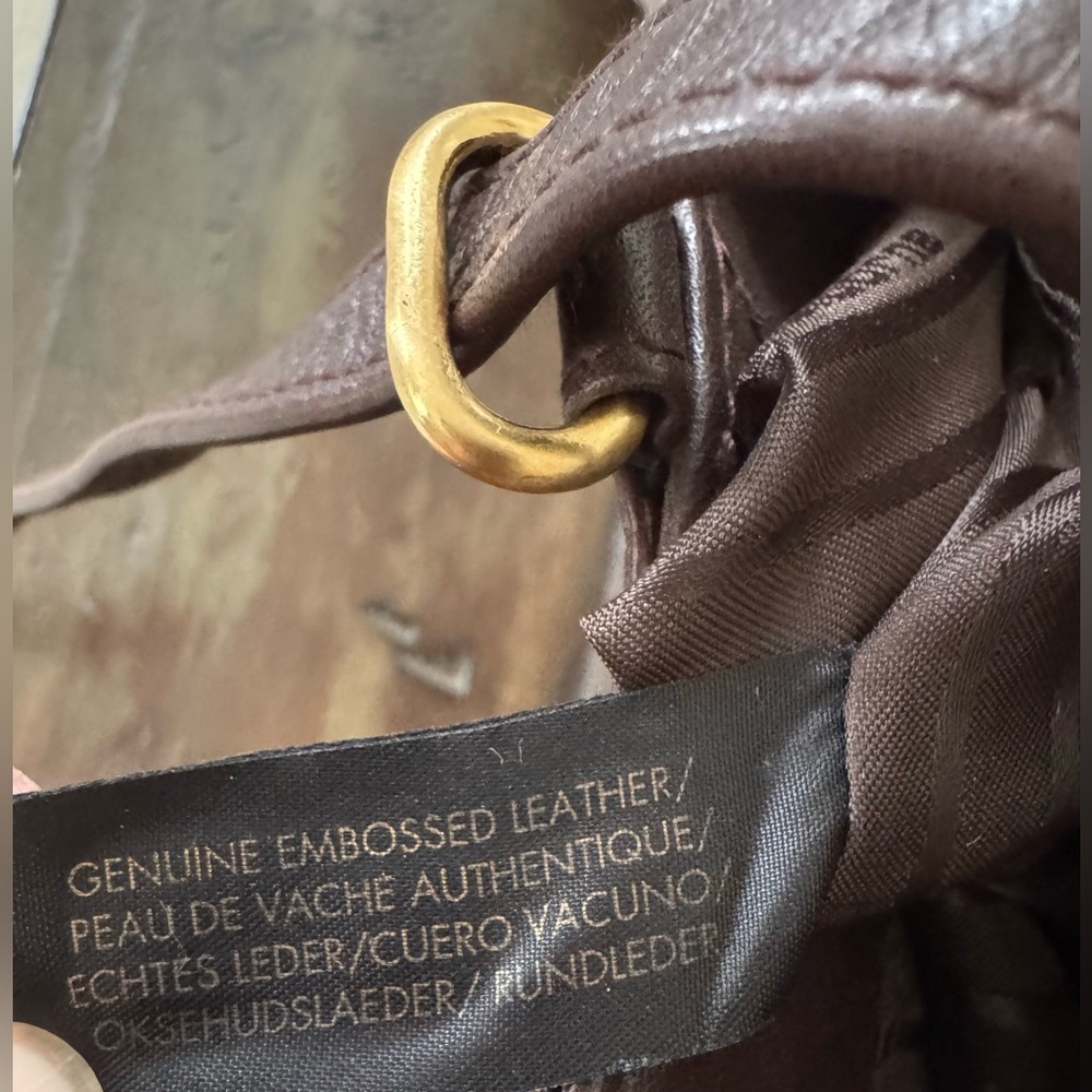 Vintage Leather Co Liz Claiborne brown purse shoulder bag croc detail‎ women’s - Picture 11 of 11
